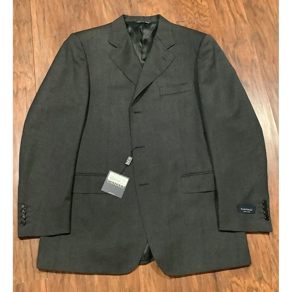 Canali Blazer Mens 52/6/R  Ch-Gray Wool Suit Jacket Retail Was 1,850.00